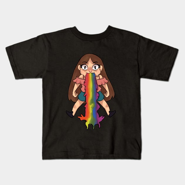 rainbow girl Kids T-Shirt by Mishlen219